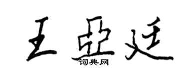 王正良王亞廷行書個性簽名怎么寫
