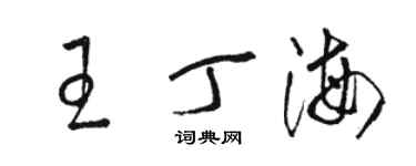 駱恆光王丁海草書個性簽名怎么寫