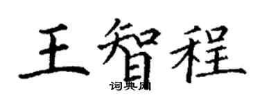 丁謙王智程楷書個性簽名怎么寫