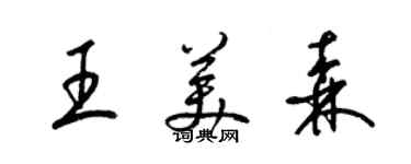 梁錦英王美森草書個性簽名怎么寫