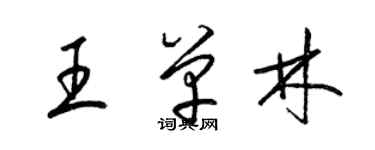 梁錦英王單林草書個性簽名怎么寫