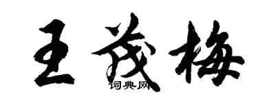 胡問遂王茂梅行書個性簽名怎么寫