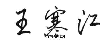 駱恆光王寒江行書個性簽名怎么寫
