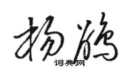 駱恆光楊鵑草書個性簽名怎么寫
