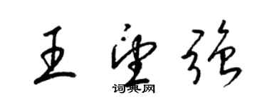 梁錦英王望強草書個性簽名怎么寫