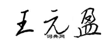 王正良王元盈行書個性簽名怎么寫