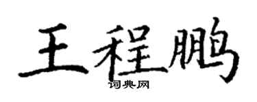 丁謙王程鵬楷書個性簽名怎么寫