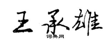 曾慶福王承雄行書個性簽名怎么寫