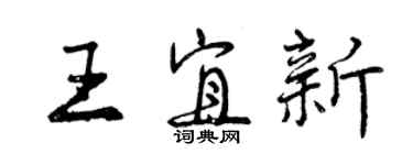 曾慶福王宜新行書個性簽名怎么寫