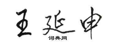 駱恆光王延申行書個性簽名怎么寫
