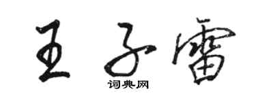 駱恆光王子雷行書個性簽名怎么寫