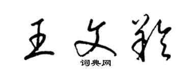 梁錦英王文羚草書個性簽名怎么寫