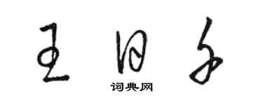 駱恆光王日千草書個性簽名怎么寫