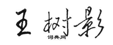 駱恆光王樹影行書個性簽名怎么寫