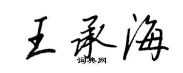 王正良王承海行書個性簽名怎么寫