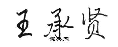 駱恆光王承賢行書個性簽名怎么寫