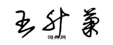 朱錫榮王升菊草書個性簽名怎么寫