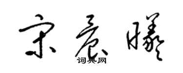 梁錦英宋晨曦草書個性簽名怎么寫