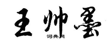 胡問遂王帥墨行書個性簽名怎么寫