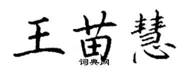 丁謙王苗慧楷書個性簽名怎么寫