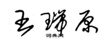 朱錫榮王瑞原草書個性簽名怎么寫