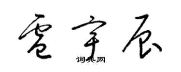 梁錦英盧宇辰草書個性簽名怎么寫