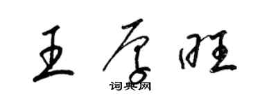 梁錦英王厚旺草書個性簽名怎么寫