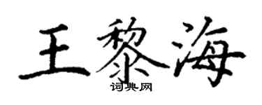 丁謙王黎海楷書個性簽名怎么寫