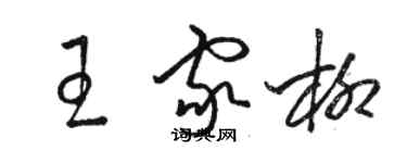 駱恆光王家柳草書個性簽名怎么寫