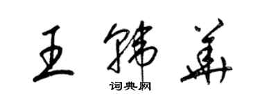 梁錦英王韓華草書個性簽名怎么寫