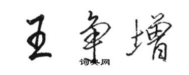 駱恆光王爭增行書個性簽名怎么寫