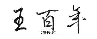 駱恆光王百年行書個性簽名怎么寫