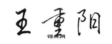 駱恆光王重陽行書個性簽名怎么寫