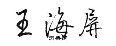 駱恆光王海屏行書個性簽名怎么寫