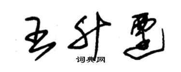 朱錫榮王升遷草書個性簽名怎么寫
