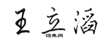 駱恆光王立滔行書個性簽名怎么寫