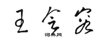 駱恆光王會容草書個性簽名怎么寫