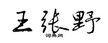 曾慶福王張野行書個性簽名怎么寫