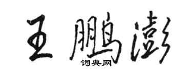 駱恆光王鵬澎行書個性簽名怎么寫