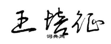 曾慶福王培征草書個性簽名怎么寫