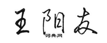 駱恆光王陽友行書個性簽名怎么寫