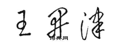 駱恆光王開津草書個性簽名怎么寫