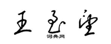 梁錦英王至望草書個性簽名怎么寫