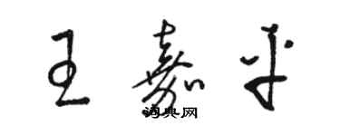 駱恆光王嘉平草書個性簽名怎么寫