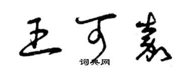 曾慶福王可嘉草書個性簽名怎么寫