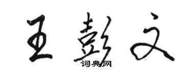 駱恆光王彭文行書個性簽名怎么寫