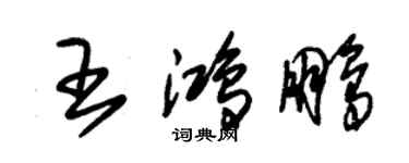 朱錫榮王鴻鵬草書個性簽名怎么寫