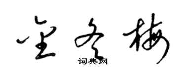 梁錦英金冬梅草書個性簽名怎么寫