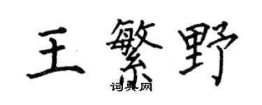 何伯昌王繁野楷書個性簽名怎么寫