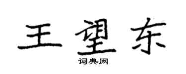 袁強王望東楷書個性簽名怎么寫